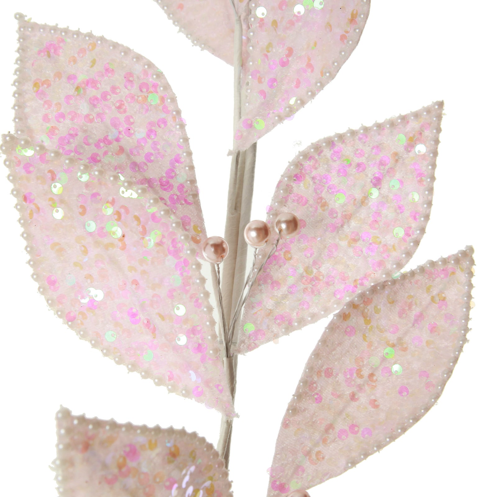 Pale Pink Sequin Leaf Garland