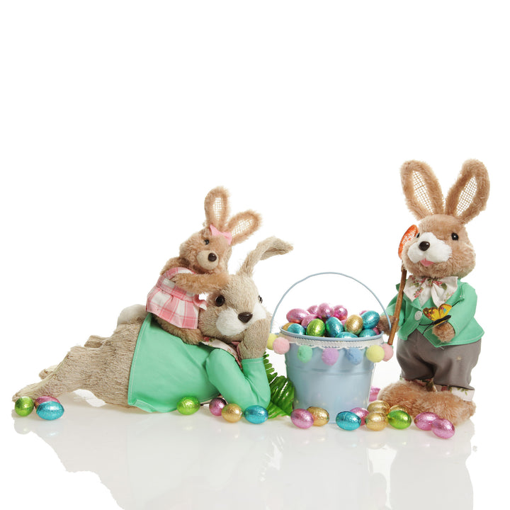 Duke Straw Easter Bunny with Papa Straw Bunny Laying Down