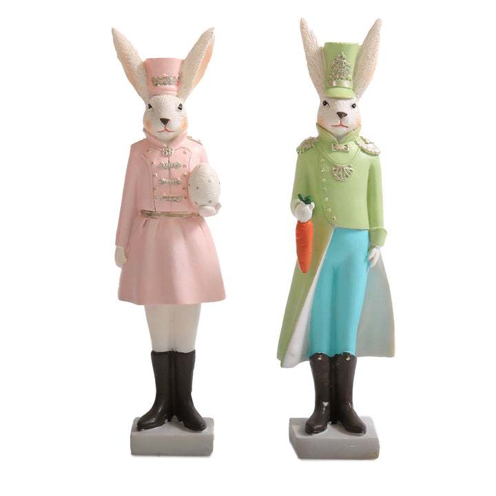 Pastel Pink Easter Polyresin Bunny Figurine