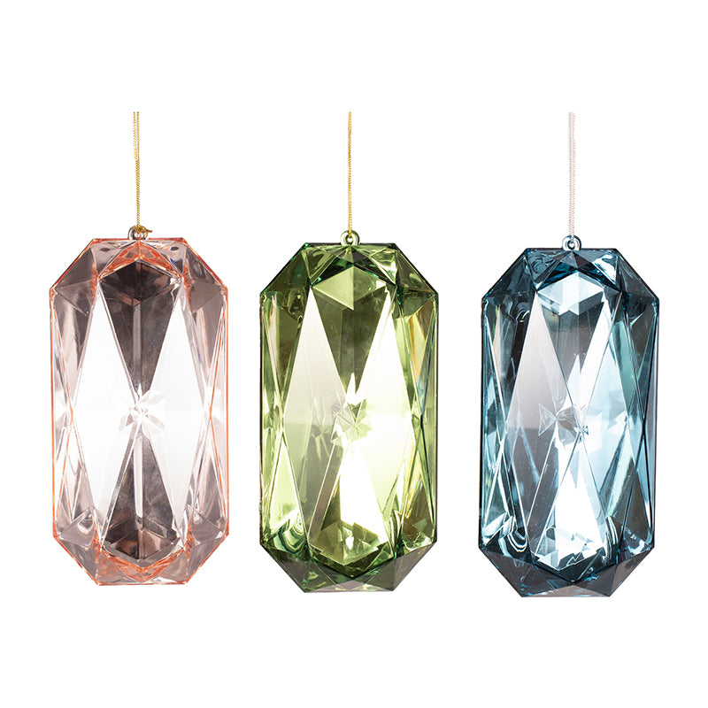 Emerald Cut Gem Christmas Hanging Decoration