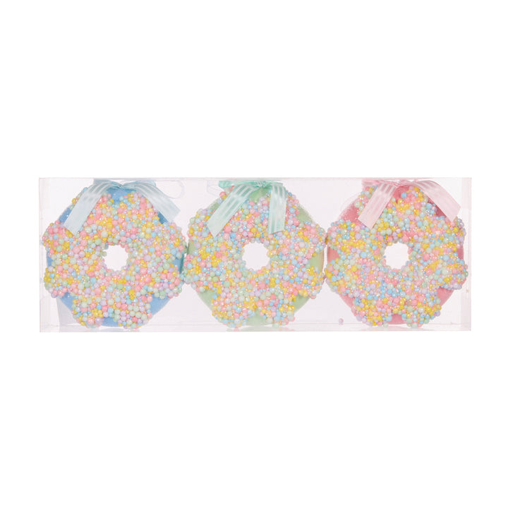 Pastel Frosted Donut Ornaments - 3 Pack