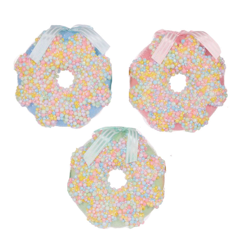 Pastel Frosted Donut Ornaments - 3 Pack