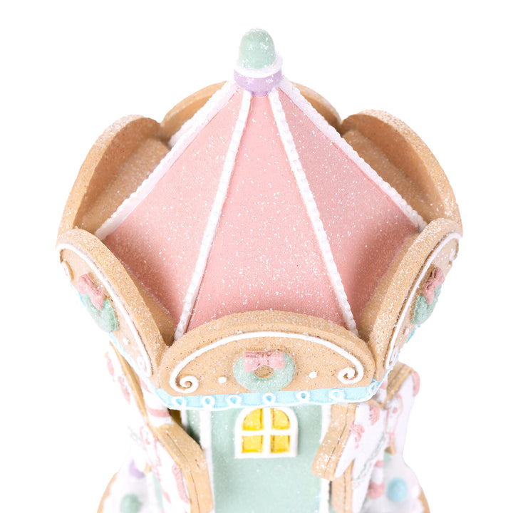 Pastel Gingerbread Carousel Ornament - 22cm(H)