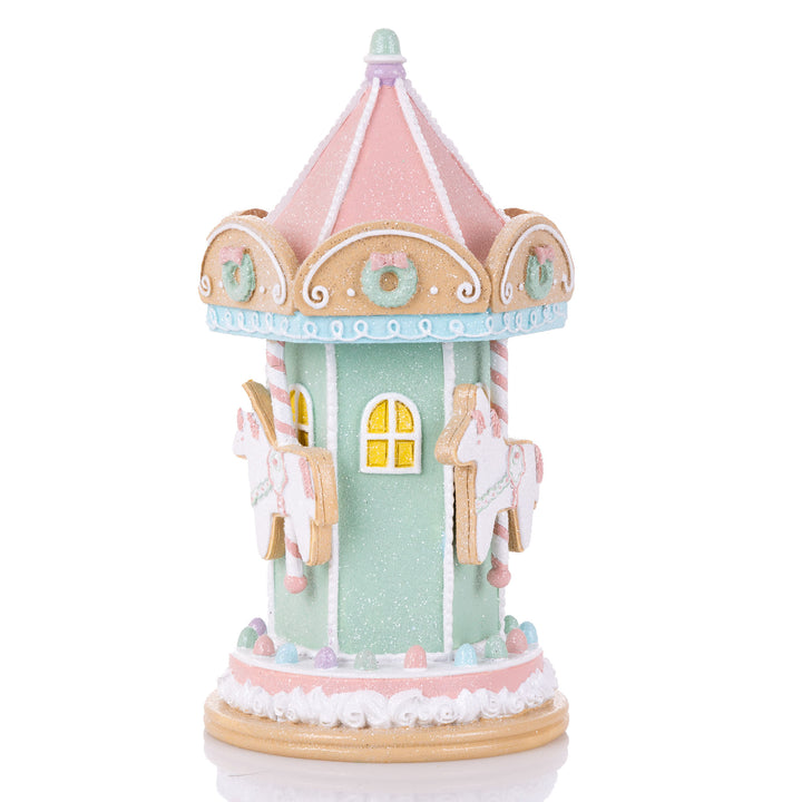 Pastel Gingerbread Carousel Ornament - 22cm(H)