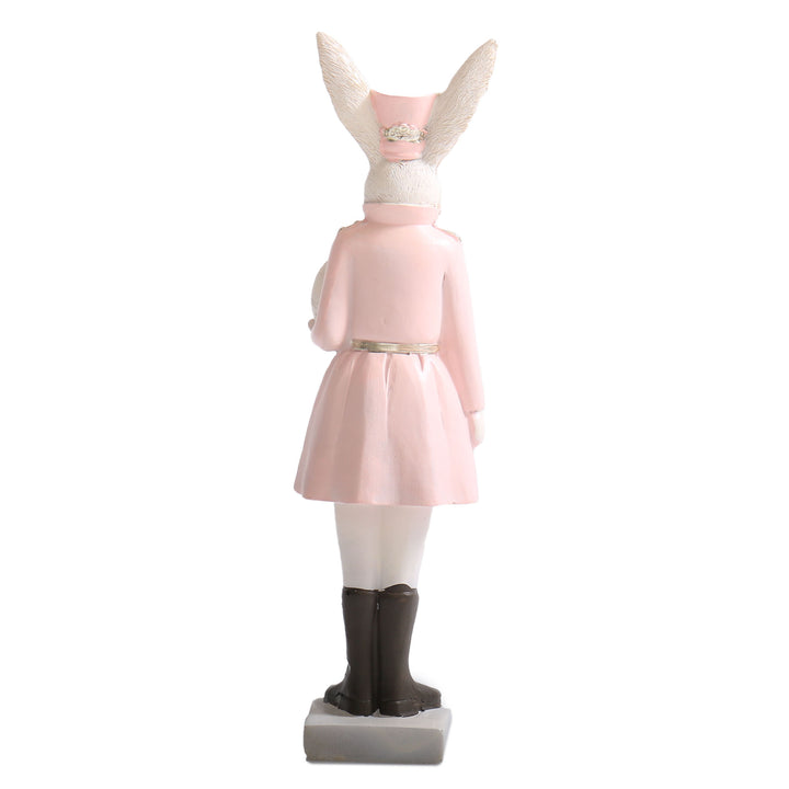 Pastel Pink Easter Polyresin Bunny Figurine