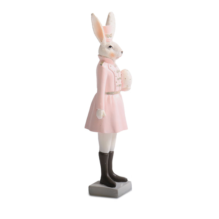 Pastel Pink Easter Polyresin Bunny Figurine