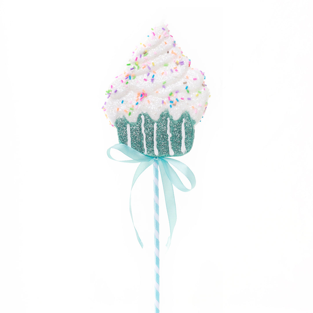 Pastel Sprinkle Cupcake Tree Pick - Set of 2