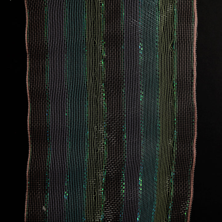 Pastel Stripe Metallic Thread Decomesh Roll