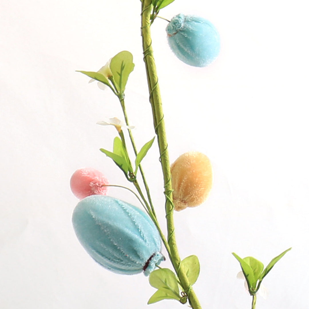 Pastel Velvet Easter Egg and Floral Garland