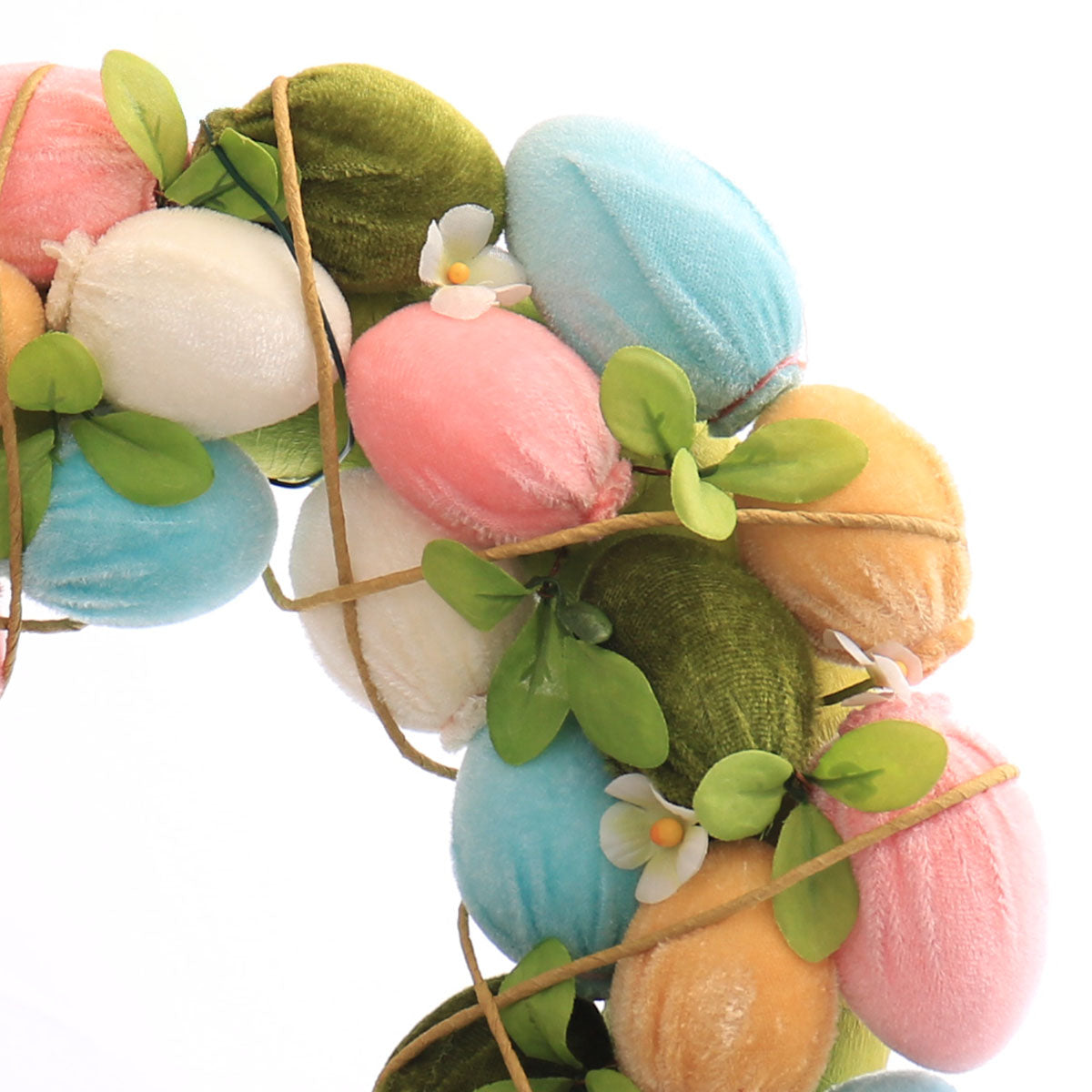 Pastel Velvet Easter Egg and Floral Wreath