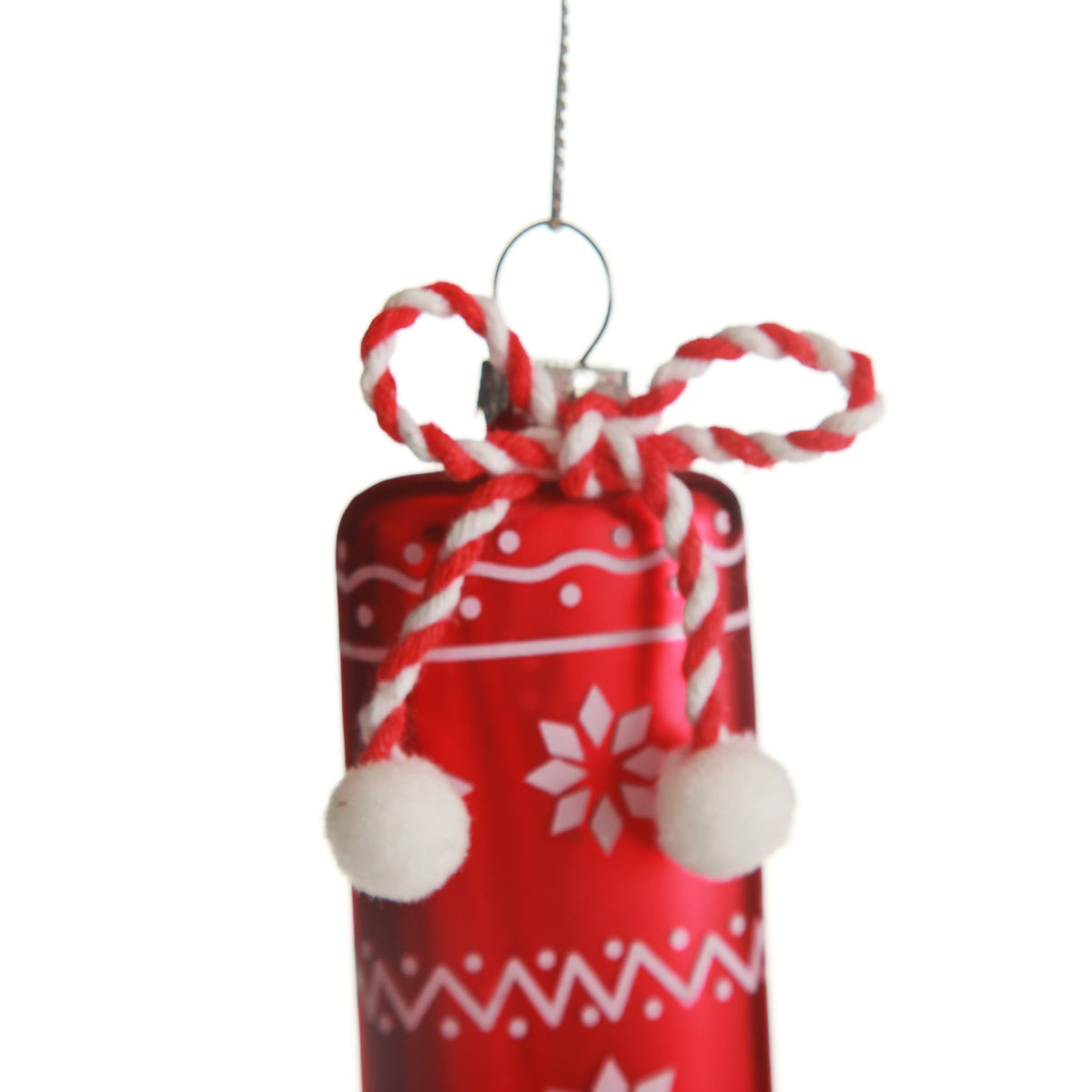Red Patterned Stocking Christmas Decoration
