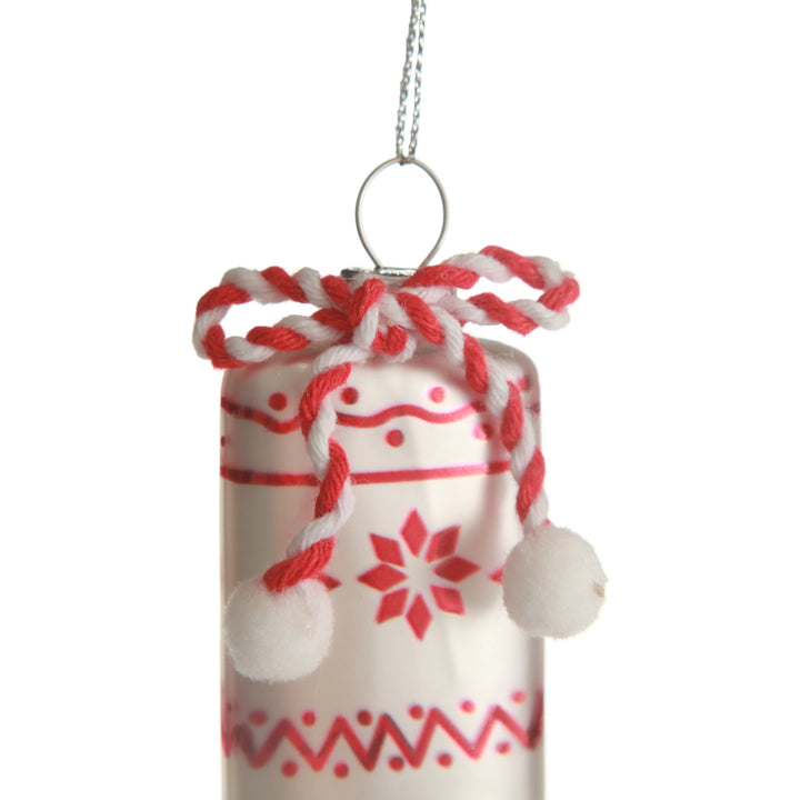 White Patterned Stocking Christmas Decoration