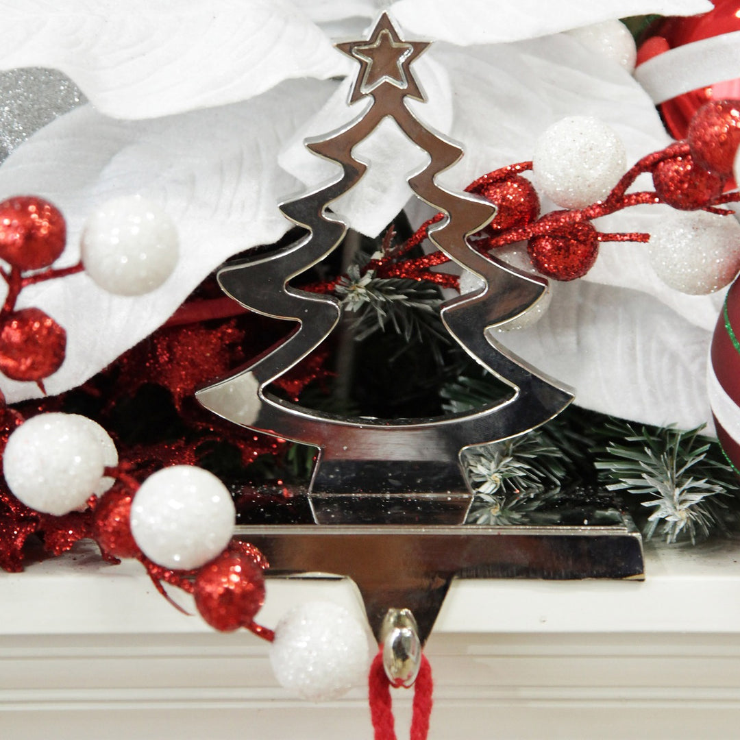 Hollow Chrome Tree Christmas Stocking Hanger
