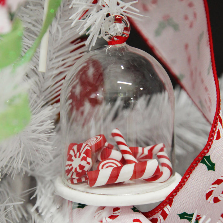 Peppermint Candy Filled Dome Hanging Christmas Tree Decoration