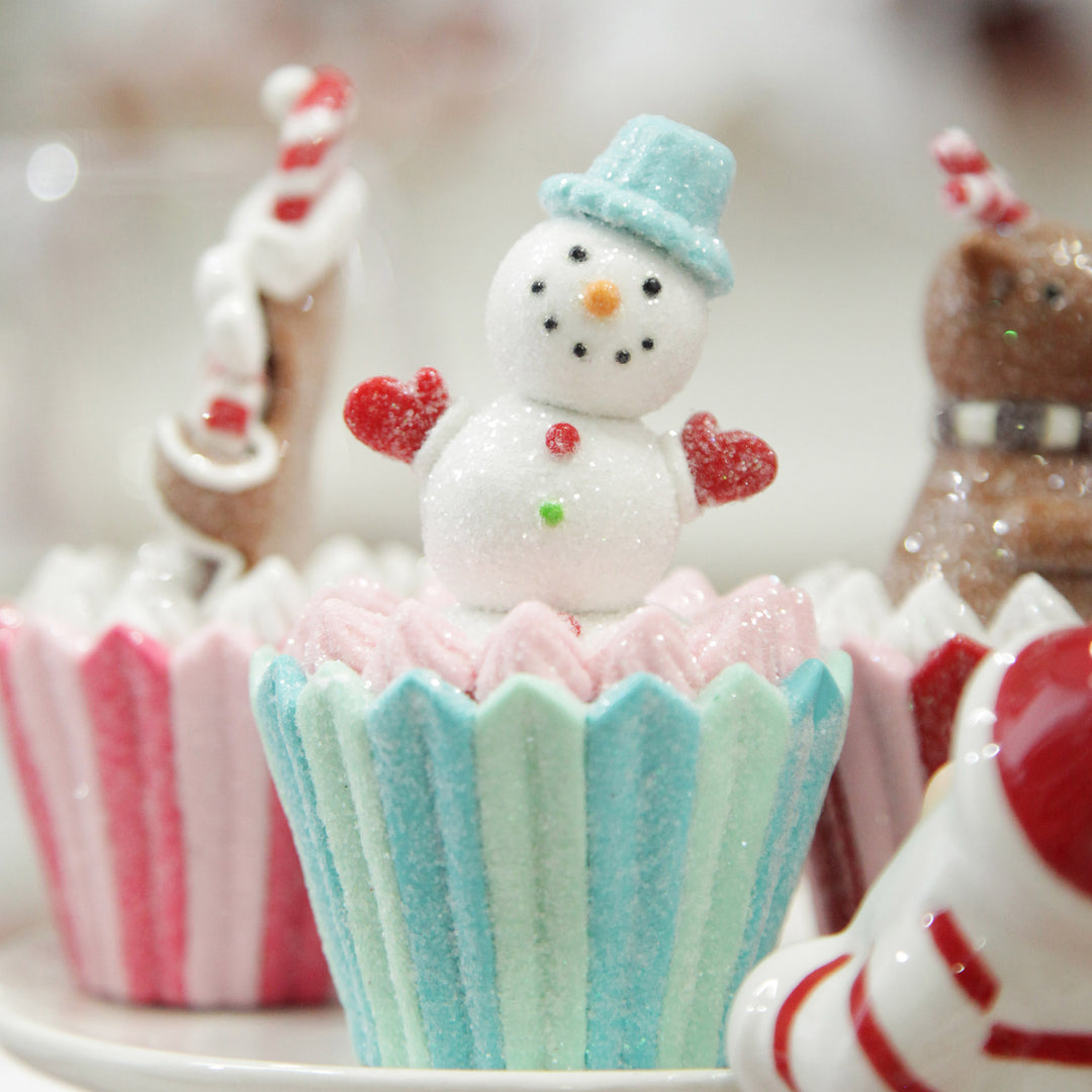 Snowman Cupcake Christmas Tree Decoration