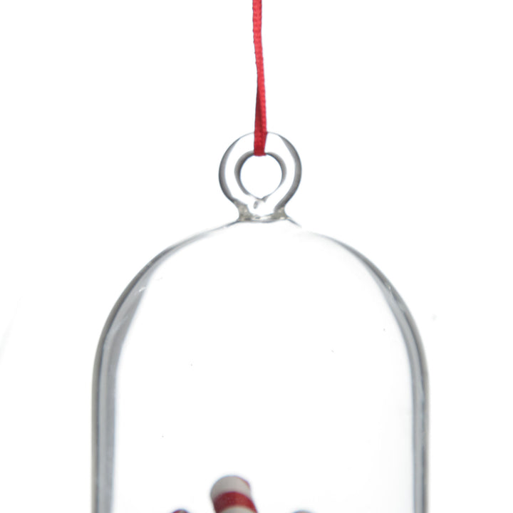 Peppermint Candy Filled Dome Hanging Christmas Tree Decoration