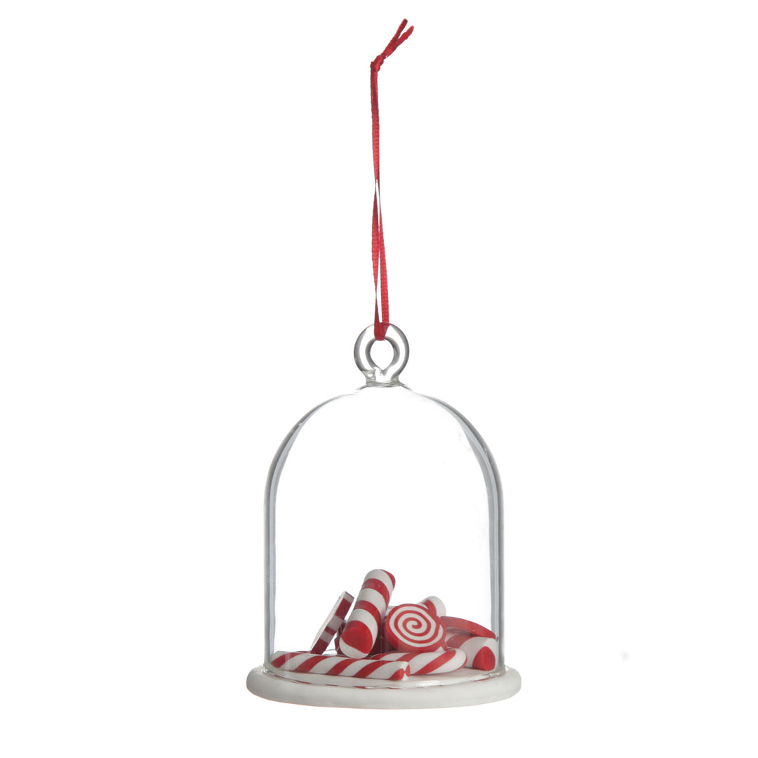 Peppermint Candy Filled Dome Hanging Christmas Tree Decoration
