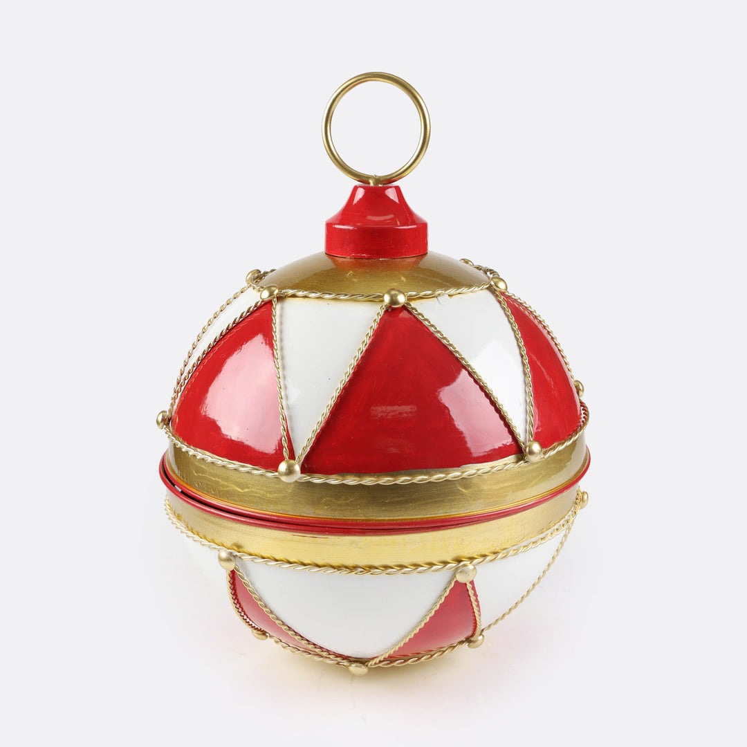 Peppermint Christmas Metal Bauble Bell - 30cm