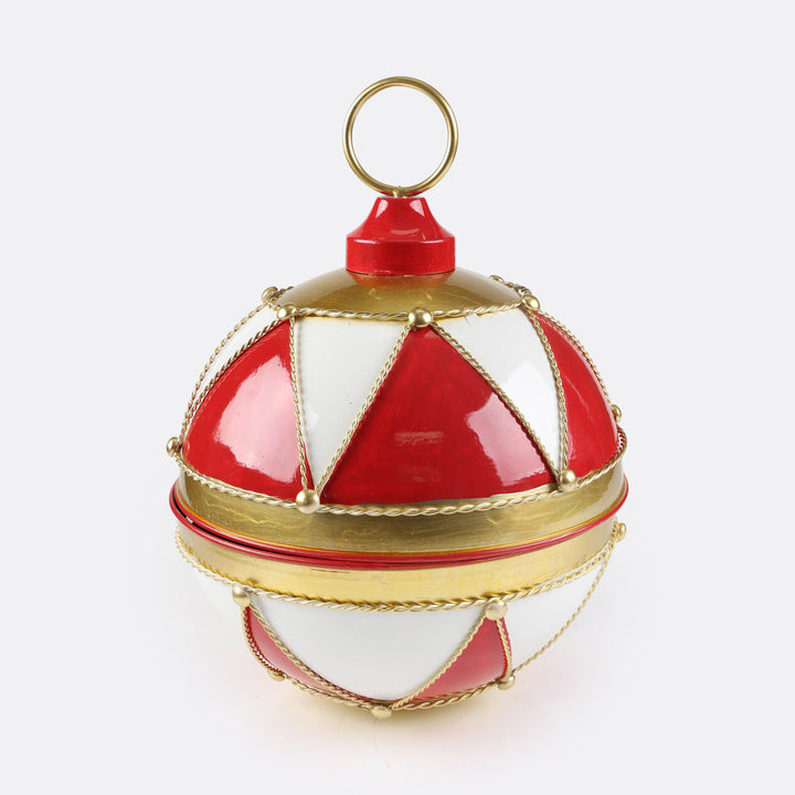 Peppermint Christmas Metal Bauble Bell - 30cm