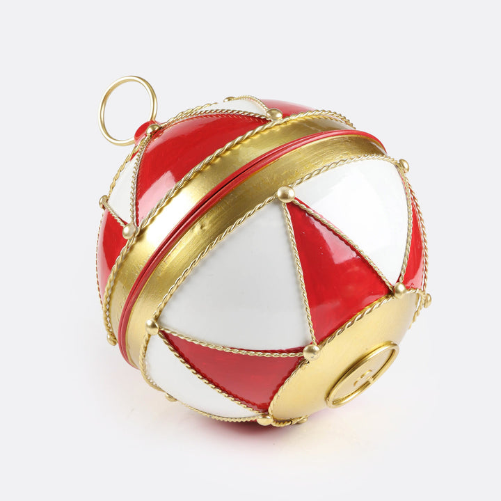 Peppermint Christmas Metal Bauble Bell - 30cm