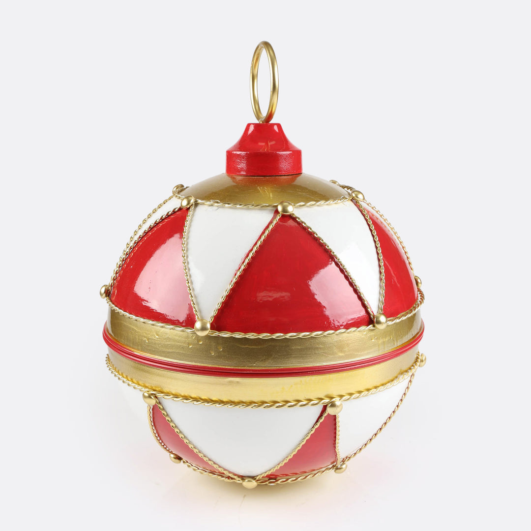 Peppermint Christmas Metal Bauble Bell - 30cm