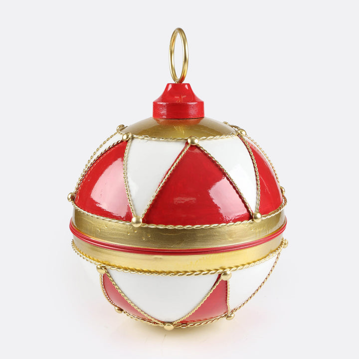 Peppermint Christmas Metal Bauble Bell - 30cm