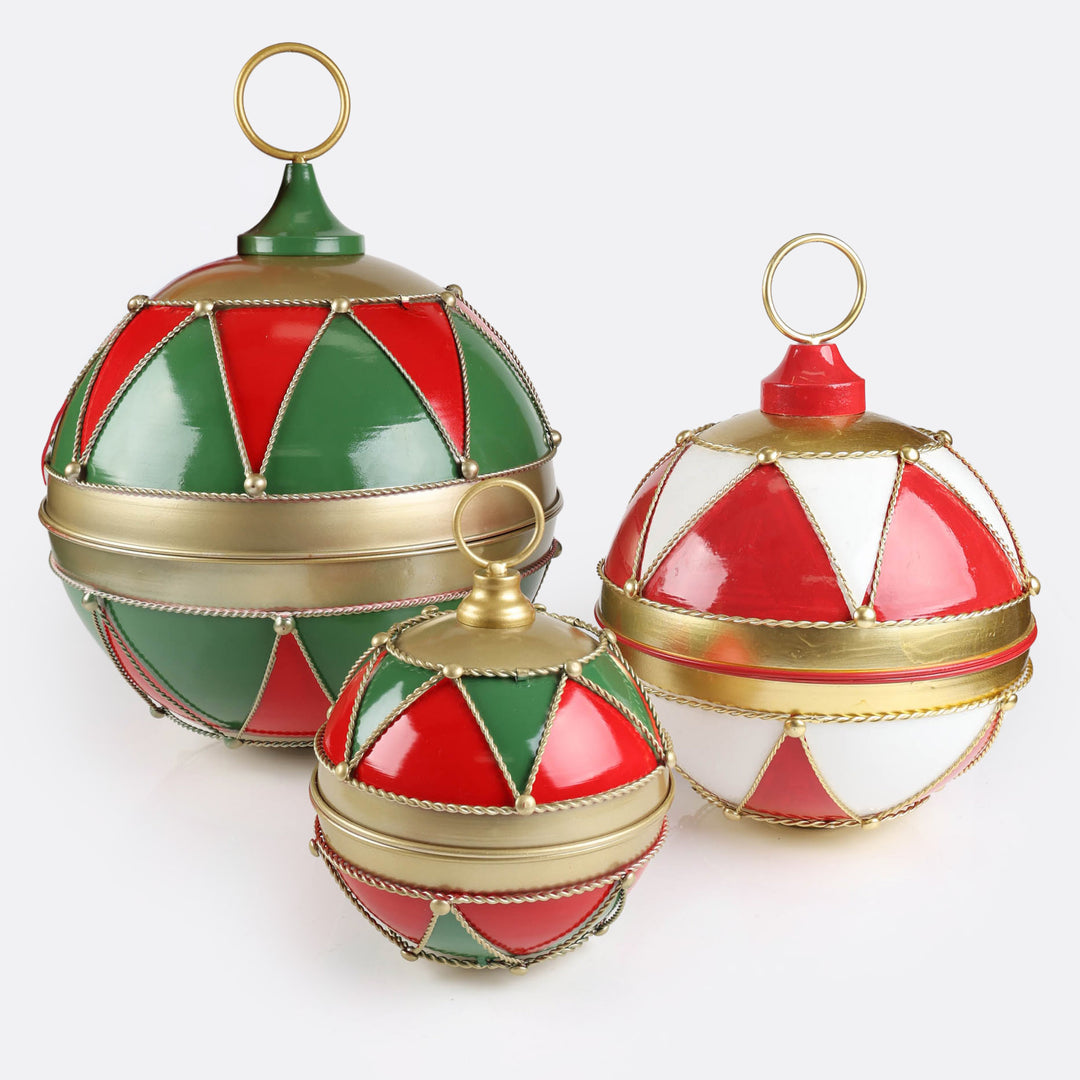 Peppermint Christmas Metal Bauble Bell - 30cm