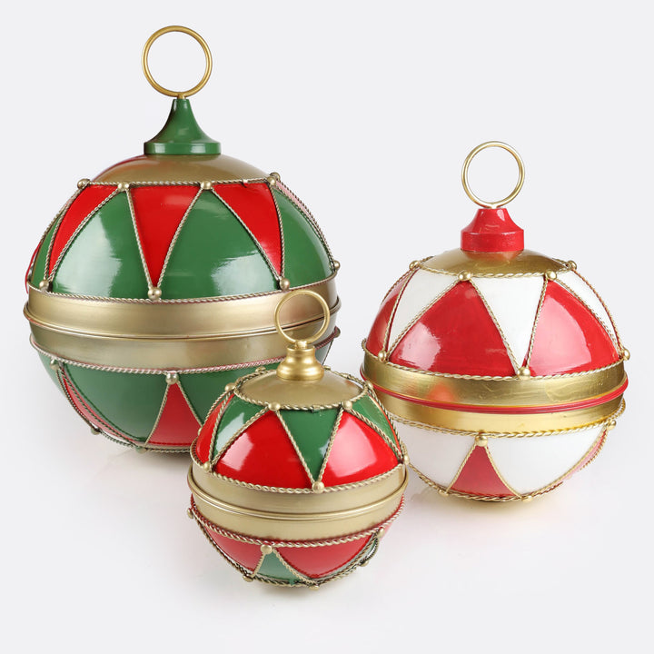 Peppermint Christmas Metal Bauble Bell - 30cm