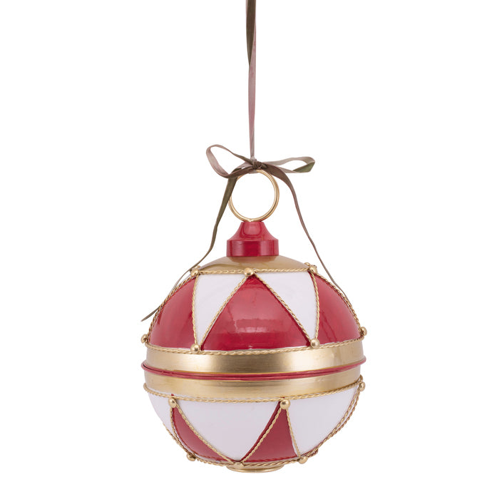 Peppermint Christmas Metal Bauble Bell - 30cm