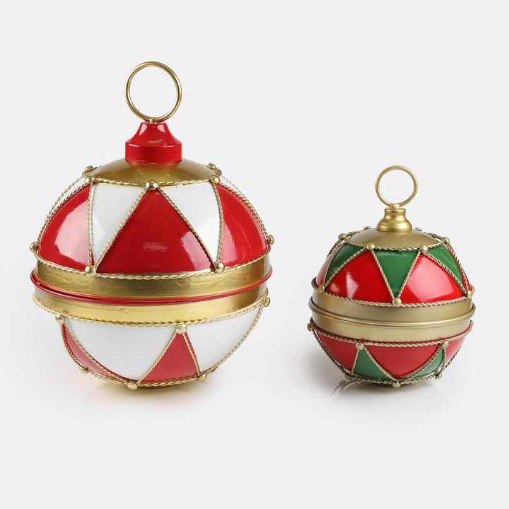 Peppermint Christmas Metal Bauble Bell - 30cm