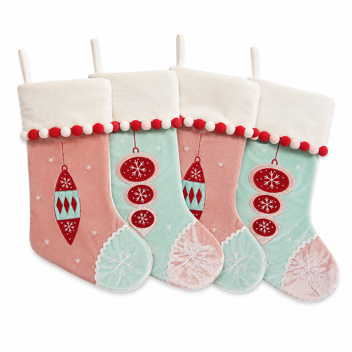 Peppermint Christmas Stocking - Set of 4