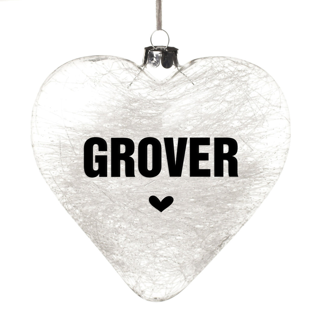 Personalised Icicle Glass Heart - All I need is Love and a Dog
