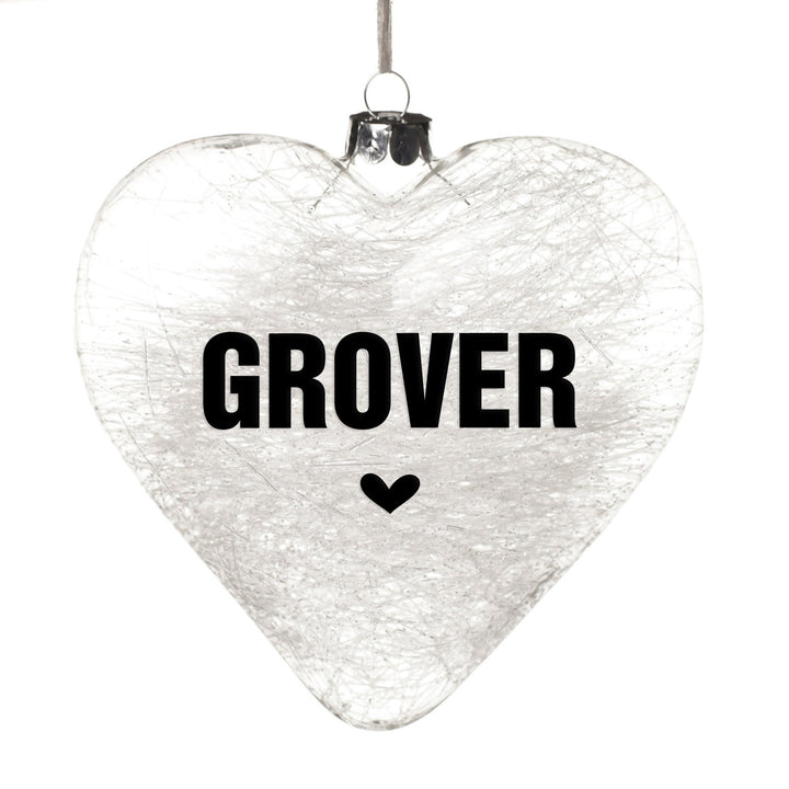 Personalised Icicle Glass Heart - All I need is Love and a Dog