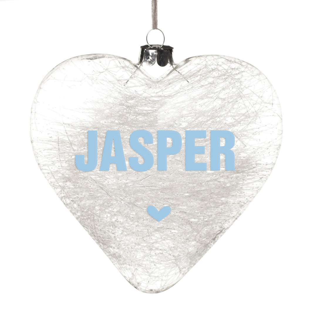 Personalised Icicle Glass Heart - All i need is Love and a Cat