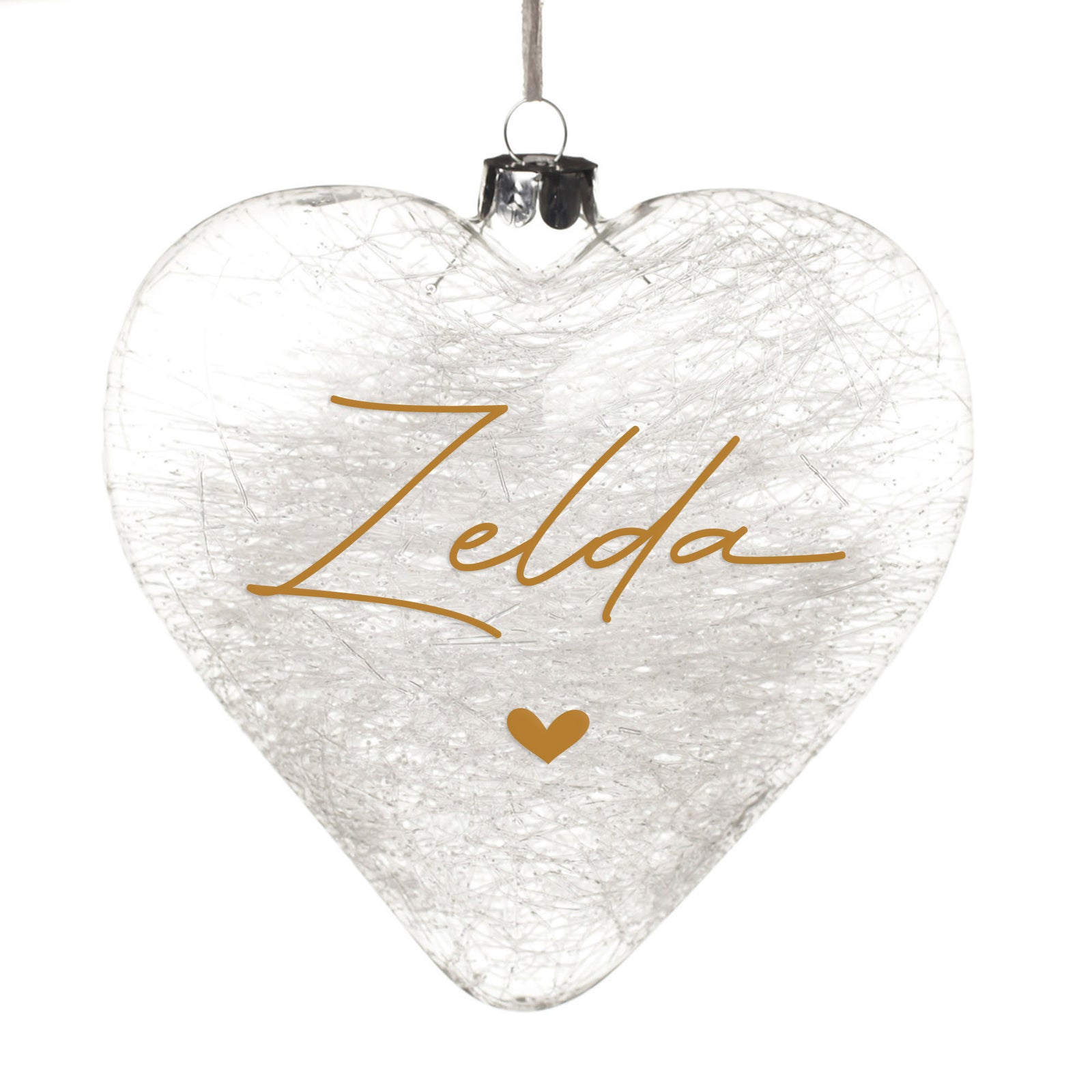 Personalised Icicle Glass Heart - All i need is Love and a Cat