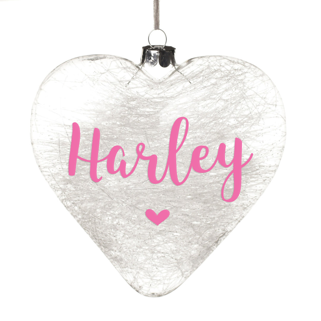 Personalised Icicle Glass Heart - All I need is Love and a Dog