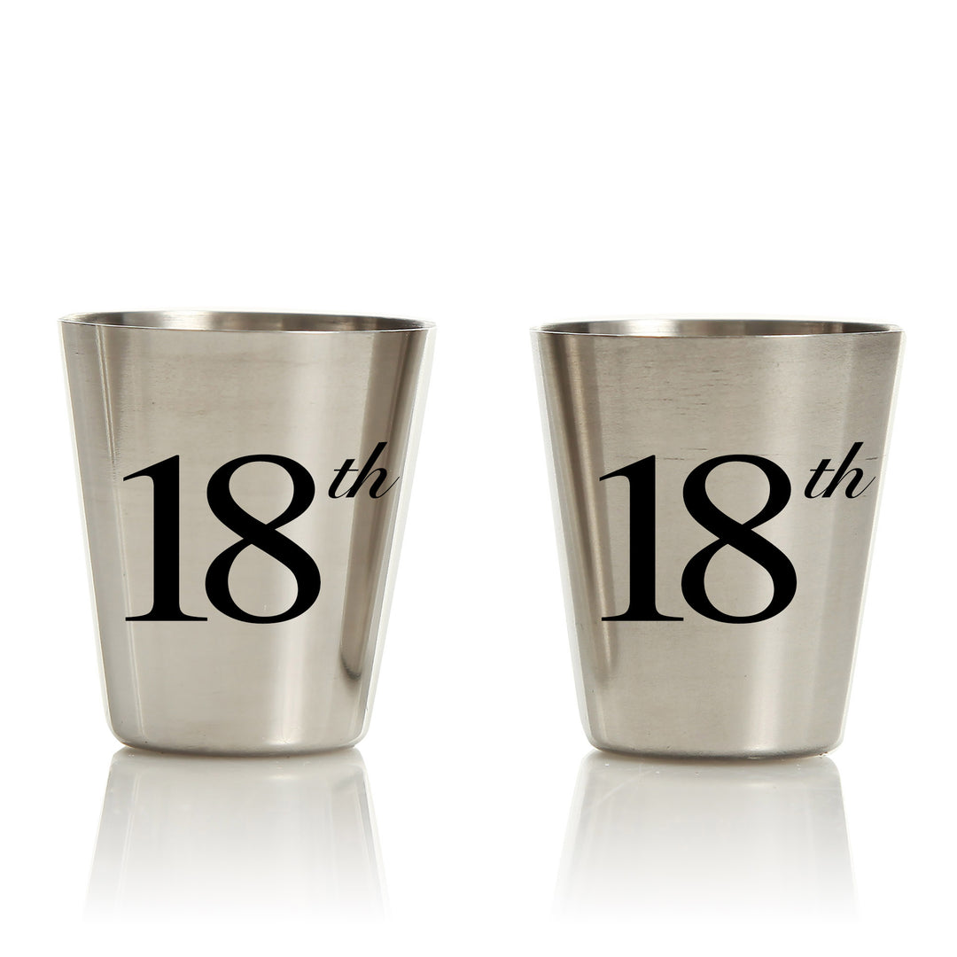 Personalised 18th Birthday Hip Flask Gift Set