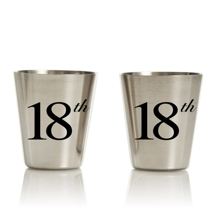 Personalised 18th Birthday Hip Flask Gift Set