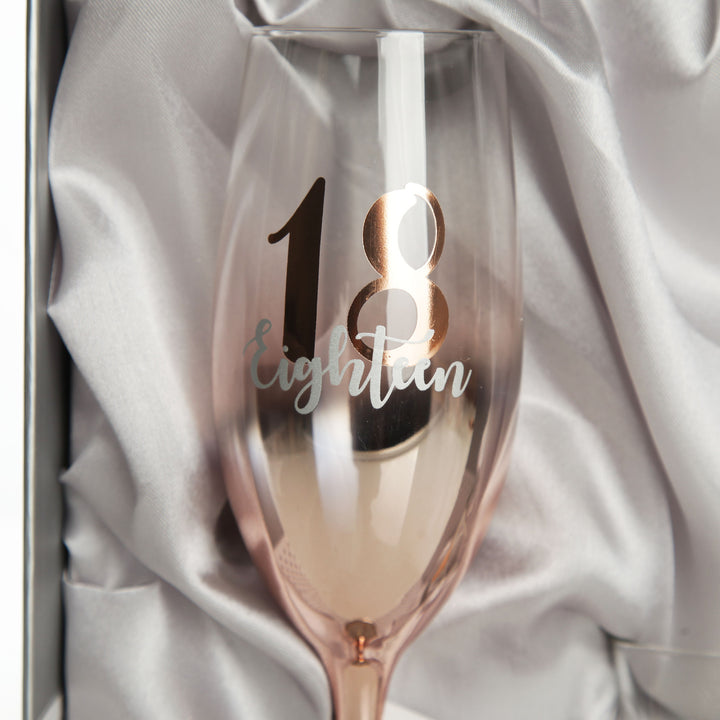 Personalised 18th Birthday Ombre Champagne Flute Detail