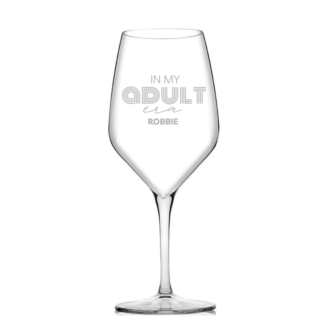Personalised 18th Milestone Birthday Wine Glass – Pop Culture Design Laser Etched