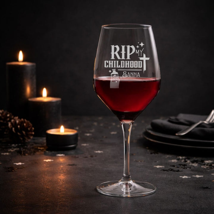 Personalised 18th Milestone Birthday Wine Glass – Pop Culture Design Laser Etched