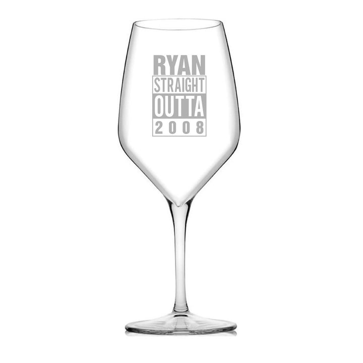 Personalised 18th Milestone Birthday Wine Glass – Pop Culture Design Laser Etched