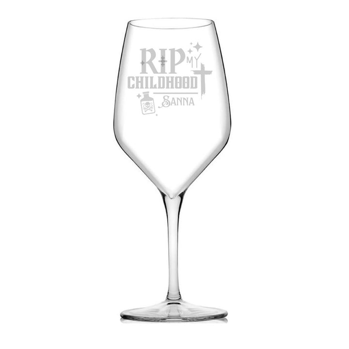 Personalised 18th Milestone Birthday Wine Glass – Pop Culture Design Laser Etched