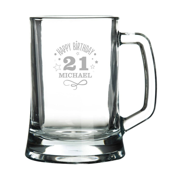 Personalised 21st Birthday Laser Etched Beer Tankard