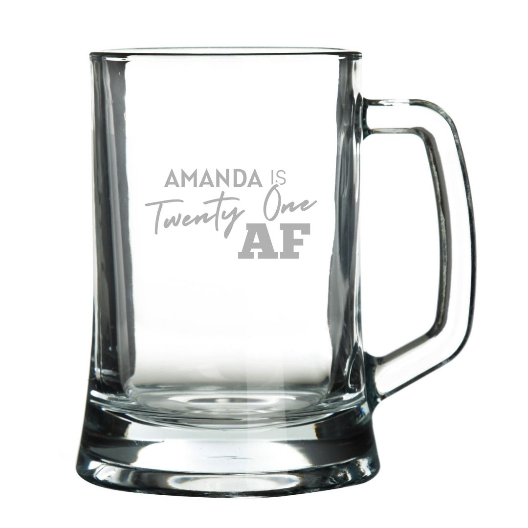 Personalised 21st Birthday Laser Etched Beer Tankard