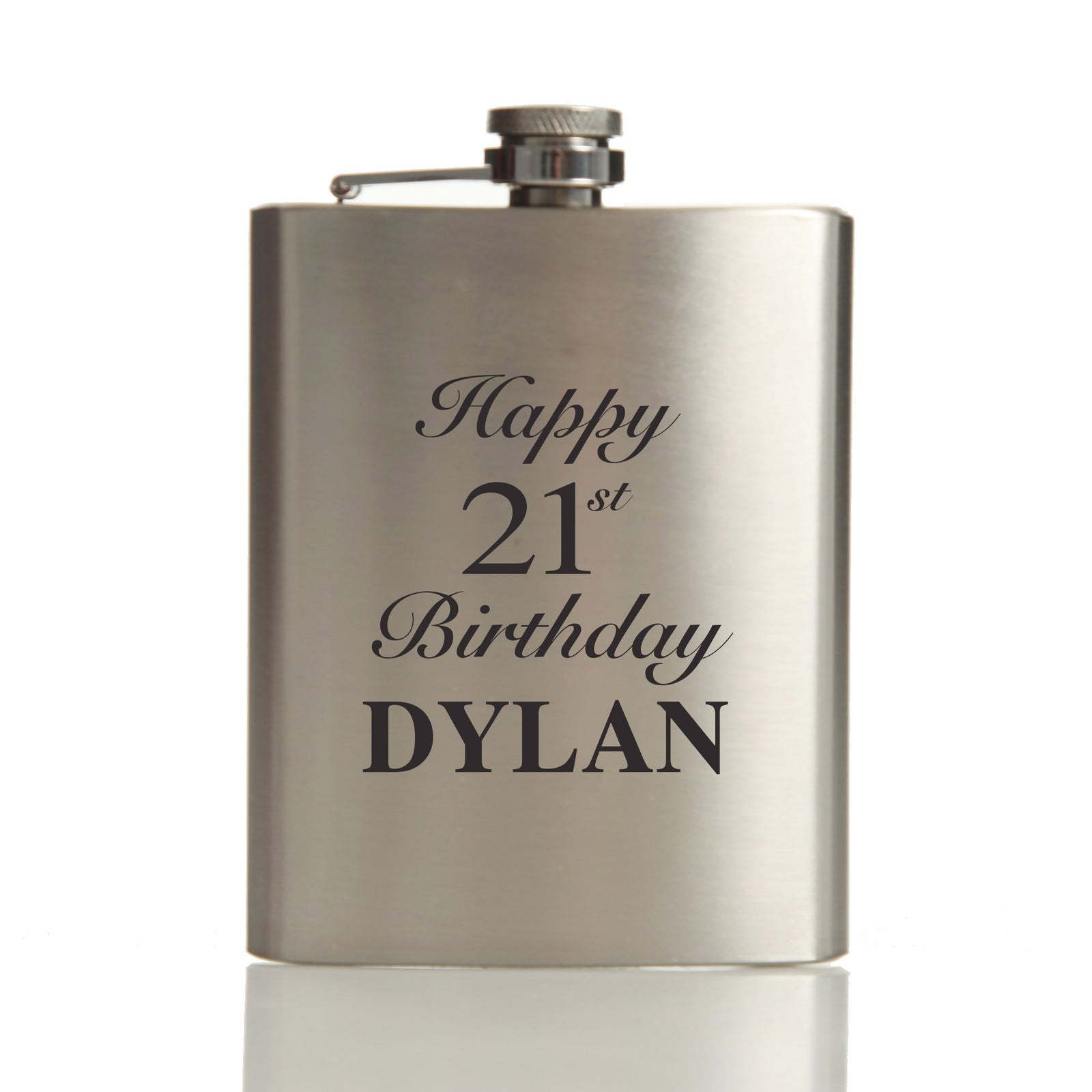 Personalised 21st Birthday Hip Flask Gift Set