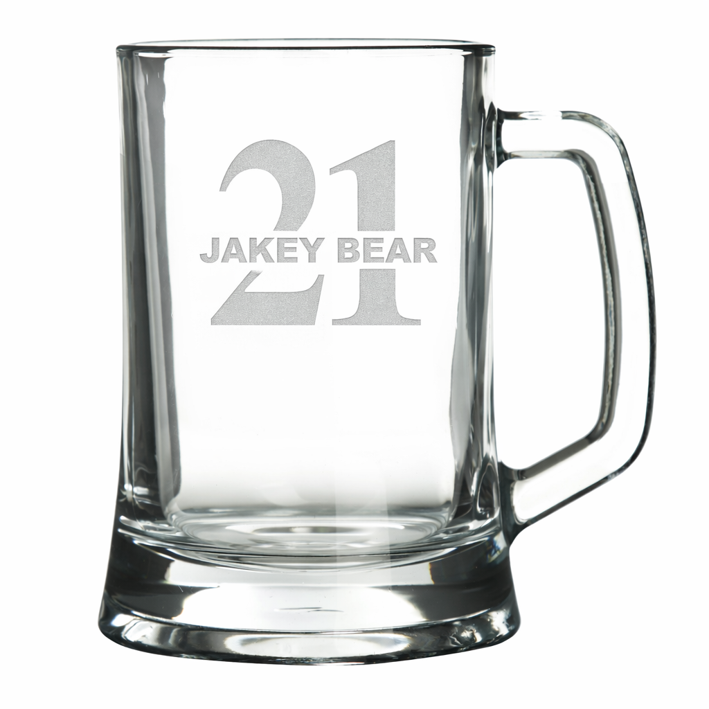 Personalised 21st Birthday Tankard Glass Stein
