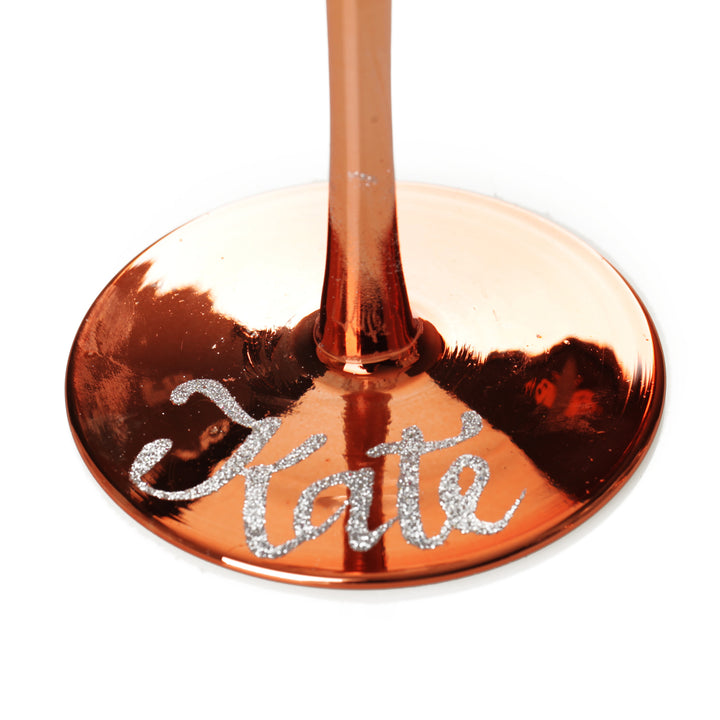 Personalised Rose Gold 21st Birthday Wine Glass