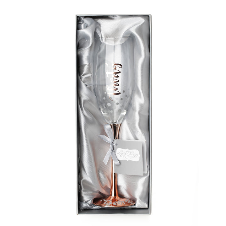 Personalised Rose Gold 30th Birthday Champagne Flute Glass