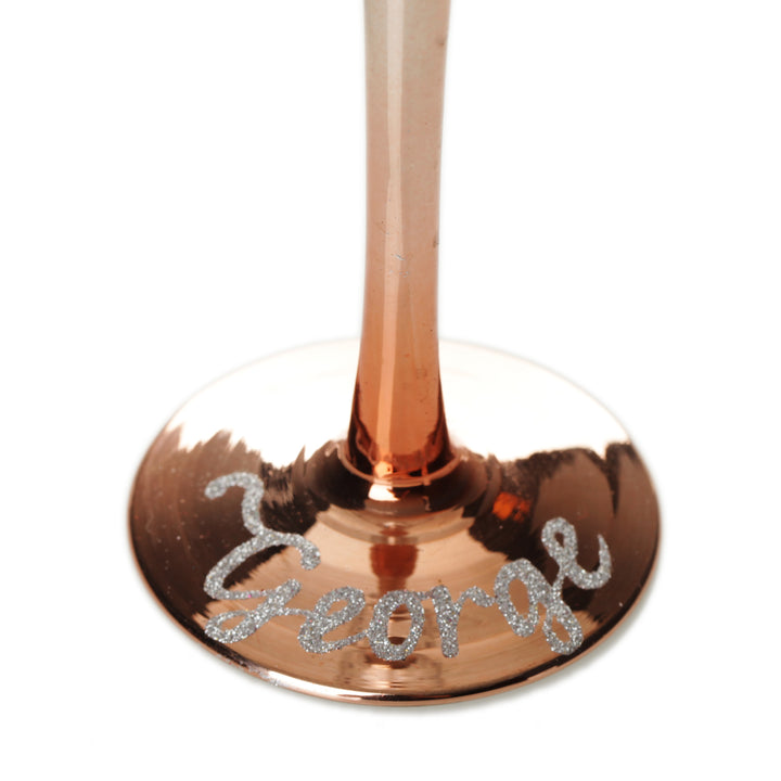Personalised Rose Gold 30th Birthday Champagne Flute Glass